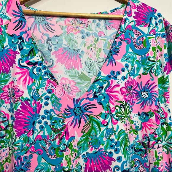Lilly Pulitzer Talli V-Neck Coverup Mandevilla Baby Paradise Petals XL - Picture 2 of 6